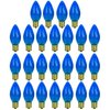 Sunlite Incandescent C9 Colored Night Light Bulb, 7 watts, 120 Volts, Intermediate E17 Screw Base, 2000 Rated Hours, Christmas-Lights Nightlight, Transparent Blue, 25 Pack