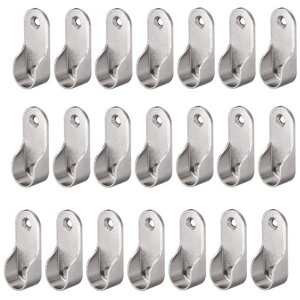 Eeych 40pcs Zinc Alloy Hardware Oval Closet Rod End Supports 16mm x 30mm Wardrobe Flange Bracket Holder
