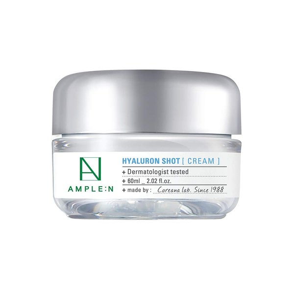 CORÉANA [AMPLE:N] Hyaluron Shot Cream 2.02 fl. oz. (60ml) - Xylitol Complex and Ceramide Contained Moisturizing & Rich Nourishing Cream, Smooth Skin Texture
