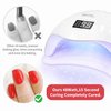 lishumei LED Nail Lamp, 48W Nail Dryer Gel Nail Polish Curing LED UV Light with 4 Timers Automatic Sensor LCD Display Professional Nail Art Tools Accessories for Fingernail Toenail Salon （White）