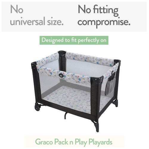 Cuddly Cubs Pack n Play Sheets | 2 Pack Playard Sheet for Baby Girl and Boy | Pure Jersey Cotton Unisex Mini Portable Crib Sheets | Sheep and Stripe in Grey | Compatible with Graco Pack and Play