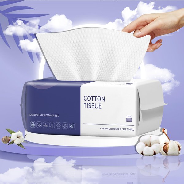 Face Clean Towels, 100 Count Ultra Thick Disposable face towels Facial Wash Cloth for Sensitive Skin, Lint- free Facial Tissue for Cleansing, Skincare and Makeup Remover, Dry Wipes