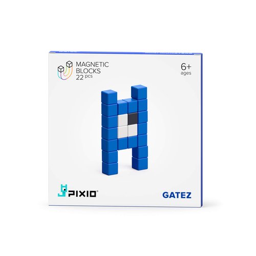 PIXIO Mini Monster Gatez Story Series 22 Magnetic Blocks Stress Relief Construction Toy, Building Blocks in 8-bit Pixel Art, Creativity for Kids, Fidget Toy