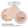MAEPEOR Pressed Powder 8 Colors Oil Control Matte Face Pressed Powder Waterproof Long Lasting Finishing Powder Flawless Lightweight Face Compact Pressed Powder (02 Natural Beig)