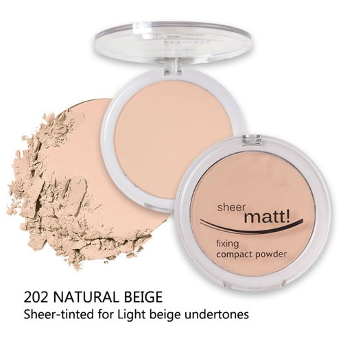 MAEPEOR Pressed Powder 8 Colors Oil Control Matte Face Pressed Powder Waterproof Long Lasting Finishing Powder Flawless Lightweight Face Compact Pressed Powder (02 Natural Beig)