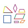 LEARNING ADVANTAGE GeoStix Basic Set - 80 Construction Sticks - 24 Activity Cards - 2 Protractors - Build 2D Shapes and Measure Angles - Teach Geometry with Construction