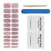 22pcs Semi Cured Gel Nails Strips Tips UV Nail Stickers Polish Wraps-Works with UV Nail Lamp Light, 2 Prep Pads Nail File Wooden Stickers DIY Manicure Easy to Apply&Remove (051 Shine Pink)