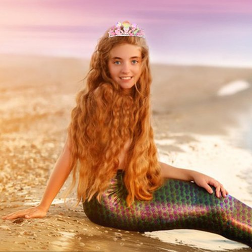 Casoty Mermaid Party Decorations, Mermaid Crown, Mermaid Party Favors for Women Girls, Mermaid Headband, Mermaid Hair Accessories for Halloween Birthday Party Costume