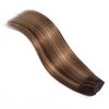 Goulus Clip in Hair Extensions Real Human Hair 120g 8pcs Silky Straight Hair Extensions Clip in Human Hair Chocolate Brown Mixed Caramel Blonde Double Weft Thick Hair Extensions Clip Ins(4/27/4,20）