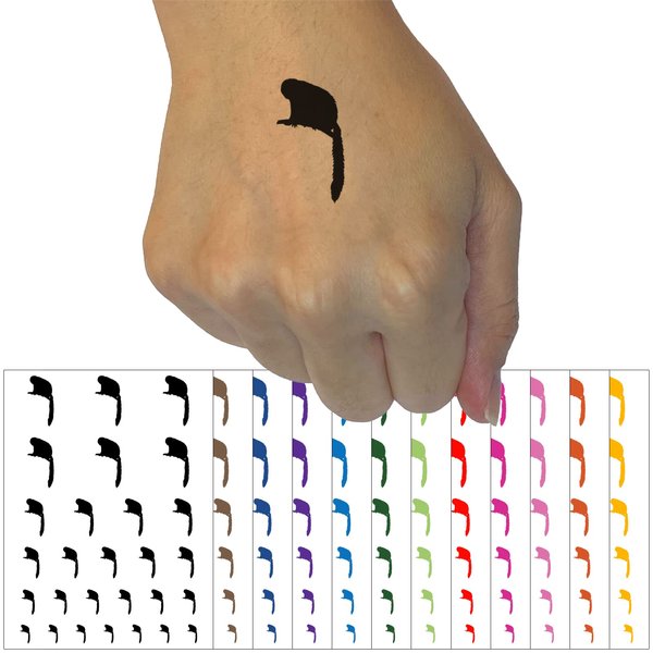 Squirrel Monkey Solid Temporary Tattoo Water Resistant Fake Body Art Set Collection - Brown (One Sheet)