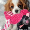 POPETPOP Dog Rope Toys, Cute Flamingo Dog Squeaky Teething Toys, Girl Dog Plush Toys, Pet Chew Rope Toys for Dog Cat Puppy Teeth Cleaning