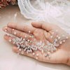 Unsutuo Crystal Bridal Headband Silver Rhinestone Leaves Wedding Hair Vine Pearls Bride Hair Pieces for Women and Girls(Silver)