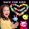 SCIONE 40 Pack Light up Rings Birthday Party Favors for Kids, Goodie Bag Stuffers Glow in the Dark Halloween Party Supplies, Classroom Prizes Cute Animal Treasure Box for Kids