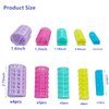 MOODKEY 30PCS Plastic Hair Rollers Set, Heatless Curler Hair Rollers Hair Curlers Snap on Rollers Self Grip Rollers Hairdressing Curlers Tools for DIY Hairdressing Hair Salon (5 Size,purple brush)