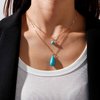 TseanYi Boho Teardrop Turquoise Neckalce Layered Turquoise Pendant Neckalce Gold Circle Turquoise Choker Necklace Vintage Layering Turquoise Water drop Necklace Jewelry for Women and Girls