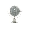 Deco 79 43486 Decorative Globe with Stainless Steel Stand, 6"L x 9"W x 11"H, Brown