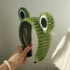 ZHOUMEIWENSP Frog Big Eyes Headband for Women Girls SPA Skin Care Facial Hair Band Makeup Washing Hair Accessories (Green)