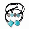 KOVOLITU Western Turquoise Decorative Hair Ties for Women Bohemian Hair Ties Ponytail Holders Elastics Hair band(2 Pcs)