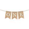 ONE Burlap Banner for Nursery Decor First Birthday Party Rustic Theme Decoration for boy or Girl，1st Birthday Party Supplies High Chair Banner Birthday Banner for Boy Girl Party