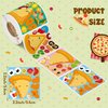 Haooryx Pizza DIY Sticker Roll - 300pcs Kids' DIY Craft Sticker Roll Make Your Own Pizza Reusable Mix And Match Vinyl Waterproof Bullet Journal Student Awards Incentives Water Bottle Page Activity Pad