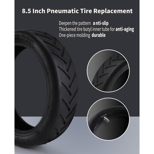 Walshen 8.5"Scooter Tire Tube,81/2x2 Scooter Replacement Tire for Gotrax/Xiaomi M365/M365 Pro Electric Scooter, 50/75-6.1Thicker Inflatable Scooter Replacement Wheels (Straight Valve Stem)