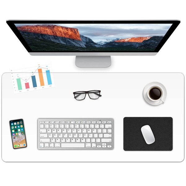 ProValley Clear Desk Pad Mat Blotter on Top of Desks 14 x 24 Inches Transparent PVC Writing Desk Mat for Desktop Small Plastic Table Mat Waterproof Table Cover Desk Protector with Mouse Pad for Office