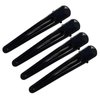 4 Pcs 3 Inch Solid Color Metal Spike Alligator Duck Bill Hair Clips Metallic Duckbill Hair Barrettes Chic Hair Clips for Styling Long Hair (Black)