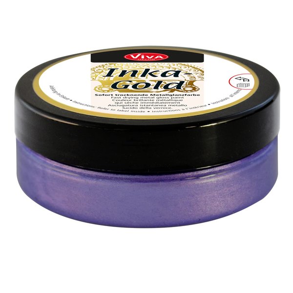 Viva Decor Inka Gold Gilding Wax2.3 oz (Violet) - Easily Applicable, Wax-Based Metallic Polishing Paste. Quick-Drying Metal Shine, High Gloss Effects for DIY. Decor Paste for Wood, Clay & Terracotta
