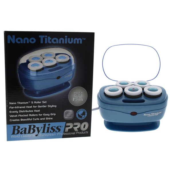 BaBylissPRO Jumbo Hot Rollers, Nano Titanium Hair Styling Tools & Appliances, 5 Count (Pack of 1) BABNTTS7