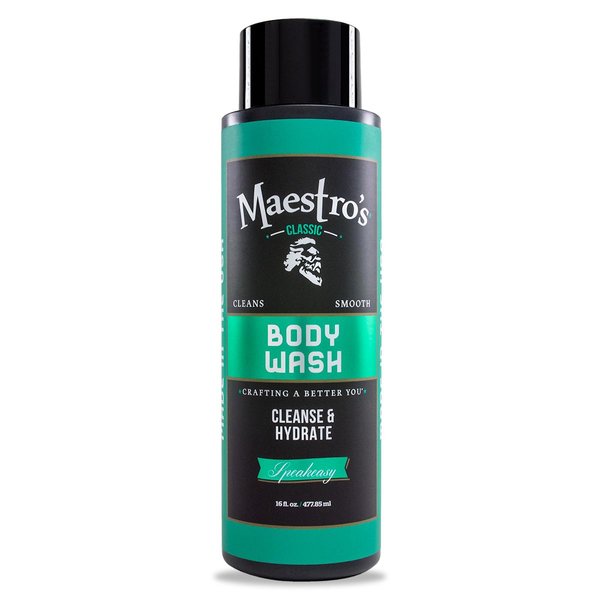 Maestro's Classic BODY WASH - Conditioning Body Wash, Cleans and Hydrates, Speakeasy Blend, 16 Ounce