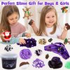 300ml Black Cat Slime with Clay, Dark Purple Clear Slime Kit for Girls Ages 8-12 with 9 Packs Slime Add-Ins, Slime for Kids Party Favors, Non Stick Slime Toys Birthday Halloween Christmas Easter Gifts