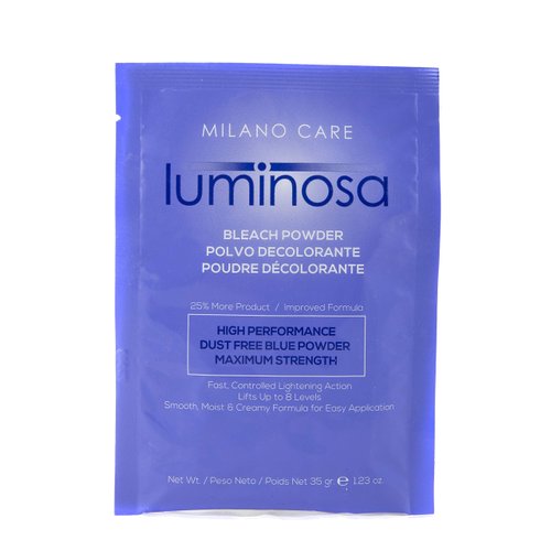 Milano Care Luminosa Blue Bleach Powder - Quick Hair Bleaching Powder for Highlights, Balayage and Painting - Plant-Based, Moisturizing, Dust Free, Up to 9 Levels Lift - Unisex