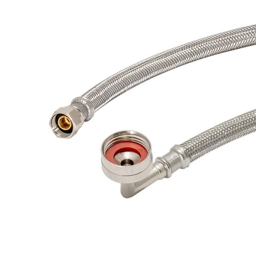 Eastman Dishwasher Installation Kit, 3/8 Inch Compression x 3/4 Inch FHT Elbow, 5 Foot Braided Stainless Steel Dishwasher Connectors, 41042