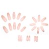 Hkanlre Pink Press on Nails Butterfly Coffin Fake Nails Tips Full Cover French False Nails for Women and Girls 24PCS