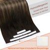 Sunny Hair Ombre Tape in Hair Extensions Real Human Hair Ombre Black Tape in Extensions Human Hair Natural Black to Dark Brown with Ash Brown Human Hair Tape Extensions Ombre 10pcs 24inch