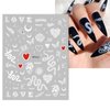 5 Sheets Black Snake Nail Art Stickers White Black Flower Big Snake Nail Decals Red Love Heart Nail Art Supplies Butterfly Star Moon Leaf Nail Art Design Decoration Accessories for Women Manicure DIY