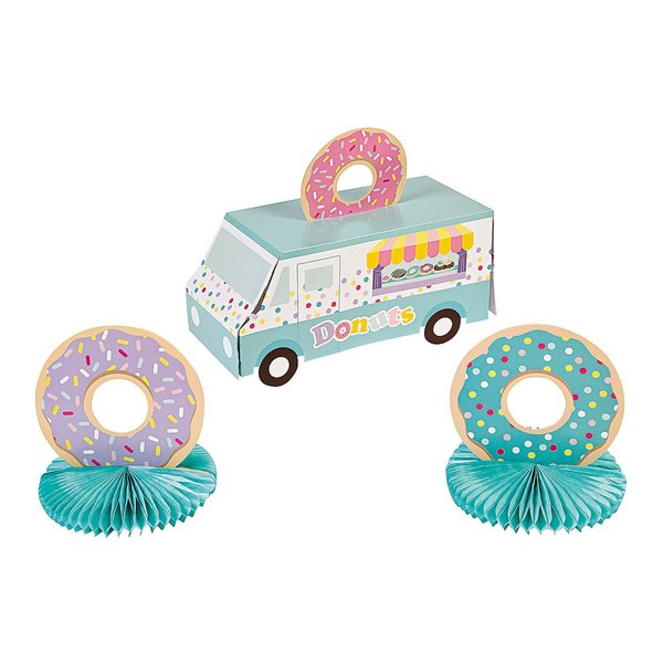 Donut Party Centerpiece (3 piece set) Sweets Party Decor