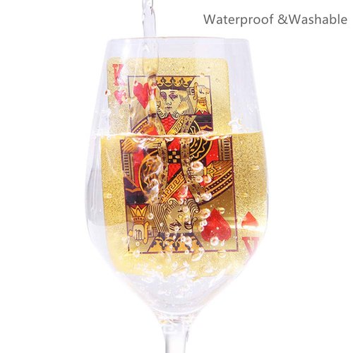 jcoral 2 Pack Gold Playing Cards Diamond Plastic Silver Playing Cards Waterproof Poker Cards,Highly Flexible Gold Foil Cards(Gold+Silver)