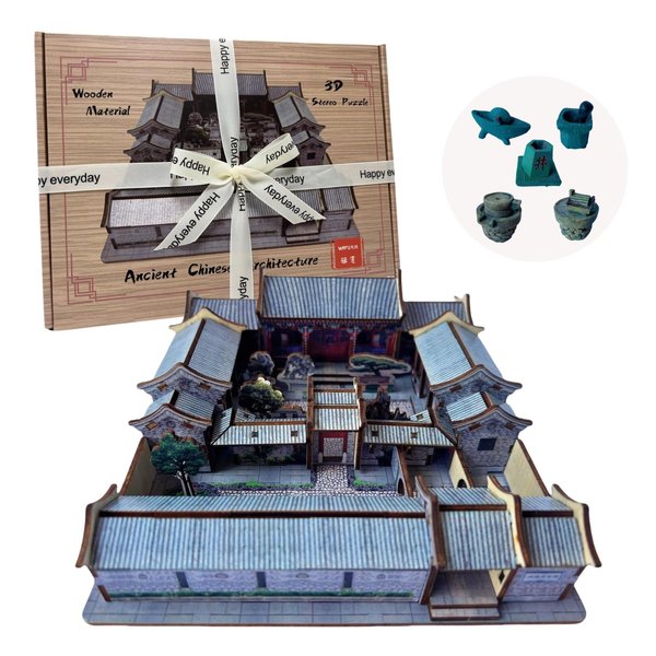 Wiiperm 3D Wooden Puzzles for Adults Model Building Project Kits Architecture Adult Building Sets Wooden Puzzle Box Adult