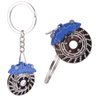FEBRYTOLD 5 Pcs Car Parts Model Key Chains, Colorful Turbo Keychain, Black Manual Gearbox Keychain, Colorful Tire Rim Keychain, Blue Brake Rotor Keychain, Red Spring Shock-absorber Keychain