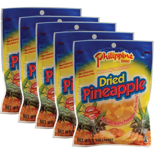 Philippine Dried Pineapple, 3.5 Oz (Pack Of 5)