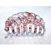 Clear transparent blue and red painted hair claw clip (Primary color: Blue)