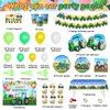 YIGZAG Farm Green Tractor Birthday Party Supplies, Tractor Birthday Decorations with Tractor Balloons, Backdrop, Tablecloth, Banner, Cake Toppers, John Deere Birthday Party Supplies Plates Napkins
