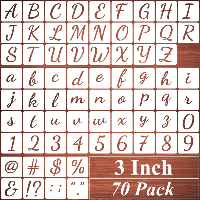 3 Inch Alphabet Letter Stencils for Painting - 70 Pack Letters and ...