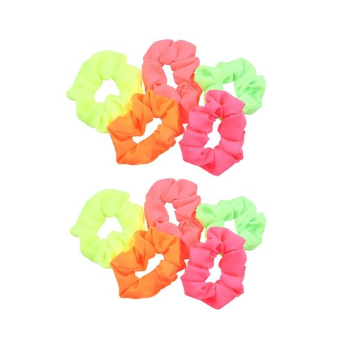 10pcs Neon Scrunchies, Elastic Hair Bands Solid Colors Hair Ties, Ponytail Holder Ropes for Girls, 8cm/3inch Women Bright Neon Hair Scrunchy Headwear