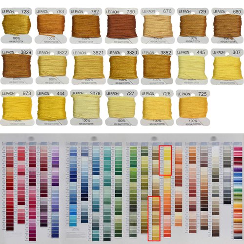 Premium Rainbow Color Embroidery Floss bobbins - Cross Stitch Threads - Friendship Bracelets Floss - Crafts Floss - 20 Bobbins Per Pack Embroidery Floss, Old Gold Gradient