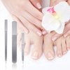 3 Pieces Diamond Nail File Set Stainless Steel Double Side Nail File Metal Sapphire Buffer File Manicure Files Natural Nail Emery Boards for Salon Home and Travel Women Men