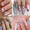 6 Sheets Heart Nail Art Stickers 3D Self-Adhesive Hearts Nail Decals Black White Gold Silver Laser Heart Love Nail Design English Letter Nail Stickers for Acrylic Nails Valentines Nail Accessories