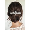 Olbye Wedding Hair Comb Headpieces for Bride Hair Comb Crystal Bridal Hair Accessories (Silver)