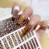 10 Sheets Leopard Print Nail Art Stickers 3D Self-Adhesive Nail Decals Holographic Leopard Line French Animal Nail Sticker for Women Girls DIY Manicure Tips Nail Charms Nail Art Decoration Supplies